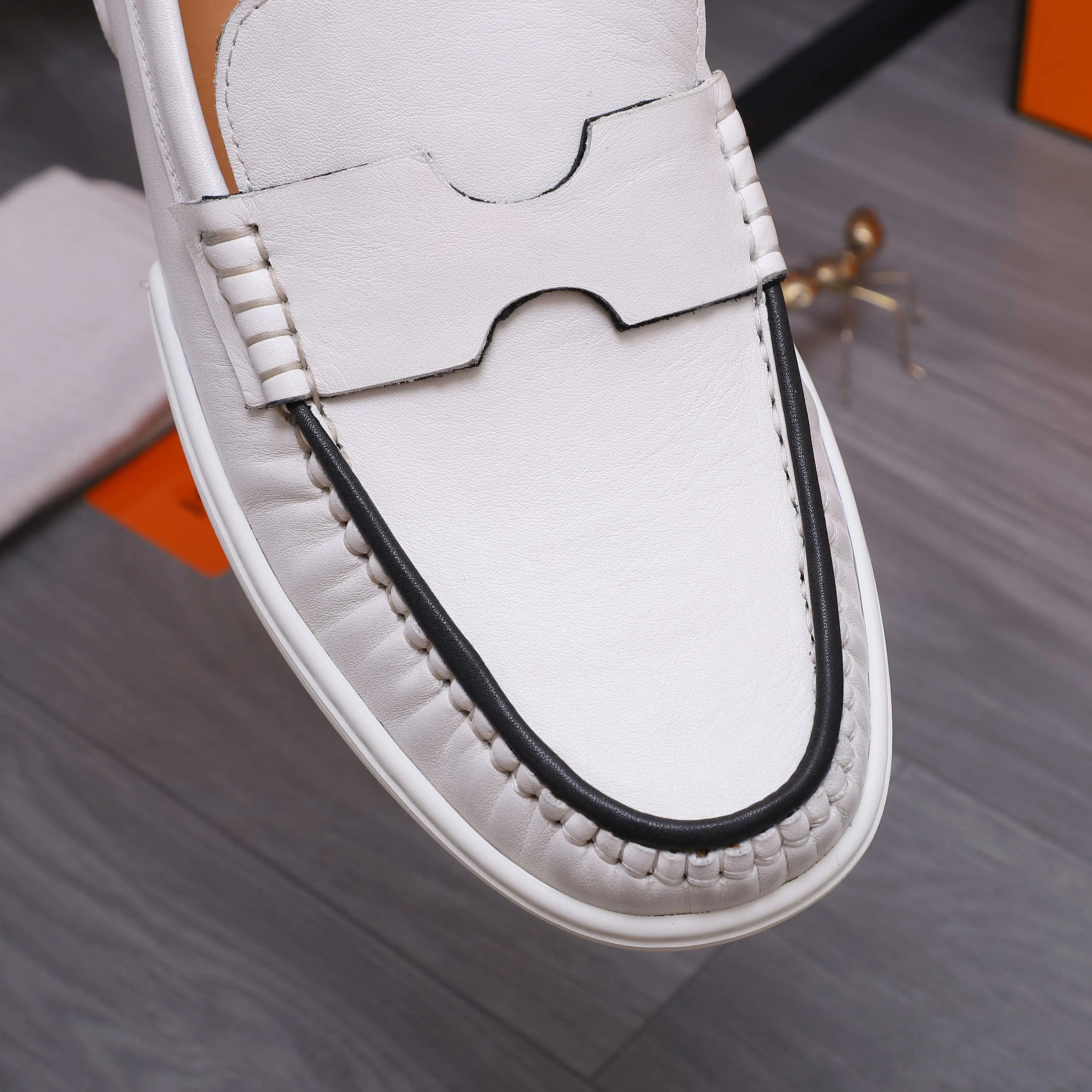 Men's shoes 💰500 Product trademark: HERMES "Hermes" casual slip-on leather shoes Regular size: 38-46 (45.46 custom-made, non-refundable) Product materials: Selected high-quality cowhide upper, cowhide lining, original outsole